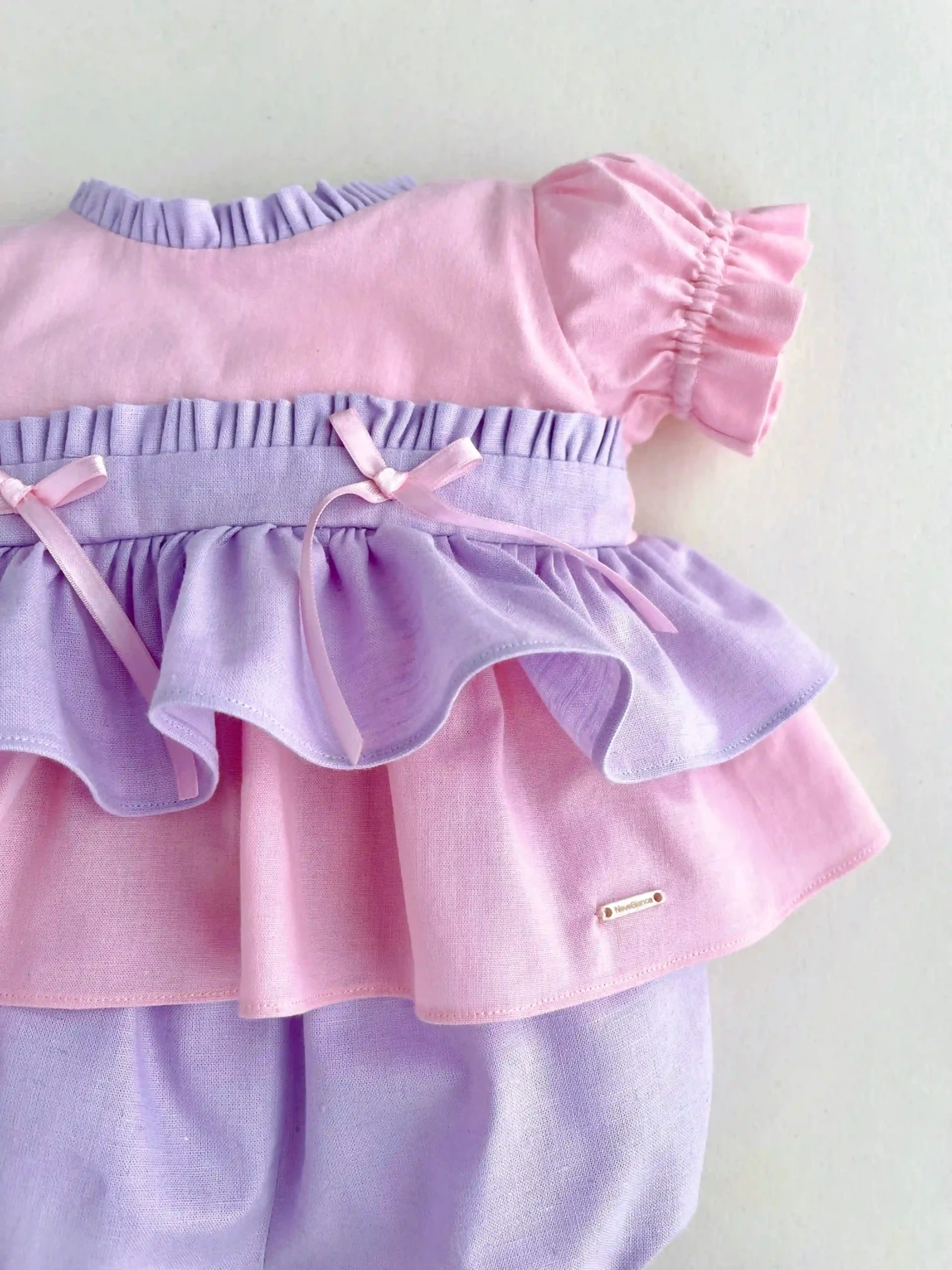Conjunto rosa y lila para bebé niña