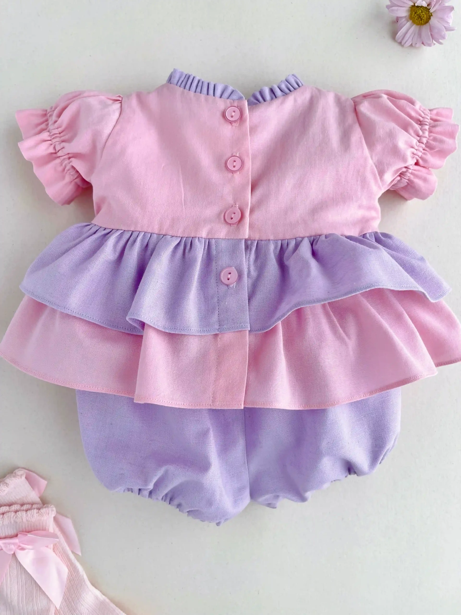 Conjunto rosa y lila para bebé niña